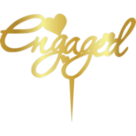 Връх за торта "Engaged" - златен